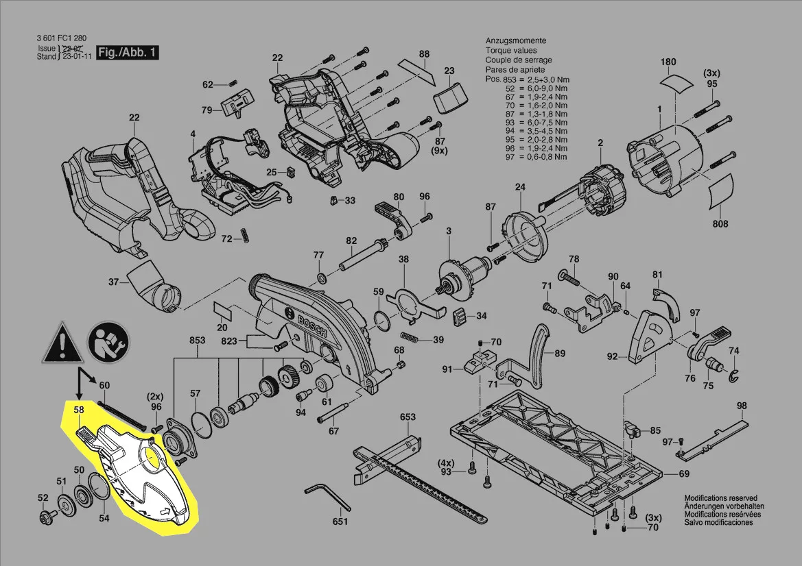 Capot de protection lame réf. 1 619 P16 878 Bosch